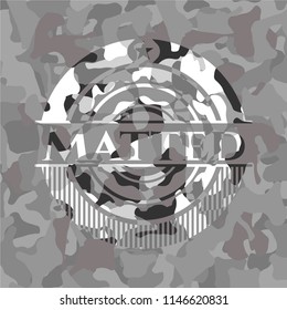 Matted grey camo emblem