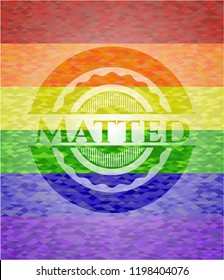Matted lgbt colors emblem 