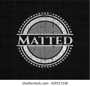 Matted on blackboard