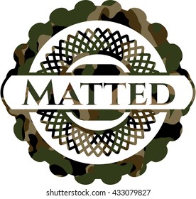 Matted on camouflaged texture