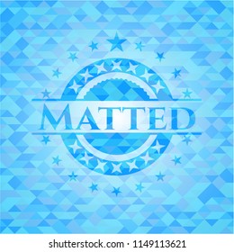 Matted realistic light blue mosaic emblem