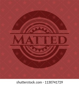 Matted realistic red emblem
