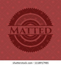 Matted red emblem. Retro