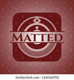 Matted red icon or emblem