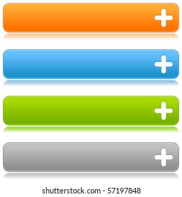 Matted satin color buttons with plus symbol on a white background