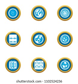 Matter icons set. Flat set of 9 matter vector icons for web isolated on white background