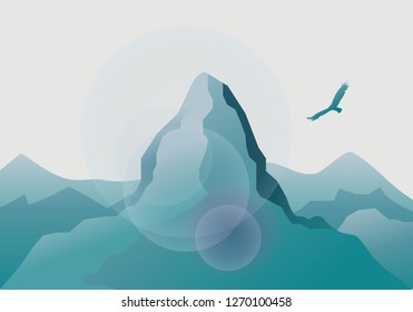 The matterhorn illustration. design for poster or background presentation