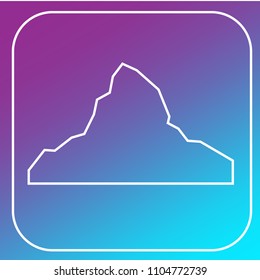 Matterhorn. Mount icon. Vector illustration of mountains. Peak. Silhouette of rock in Switzerland.