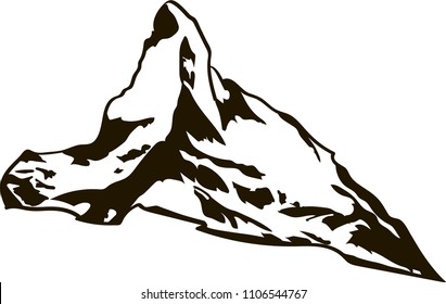 Matterhorn mountain black and white vector logo