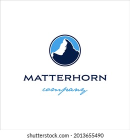 Matterhorn mountain logo with elegant and classic style design