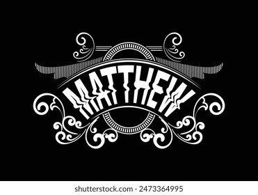 MATTHEW lettering custom style design