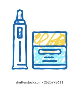 mattifying cream doodle icon sketch vector. mattifying cream sign. isolated symbol illustration