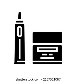 mattifying cream glyph icon vector. mattifying cream sign. isolated contour symbol black illustration