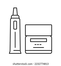mattifying cream line icon vector. mattifying cream sign. isolated contour symbol black illustration