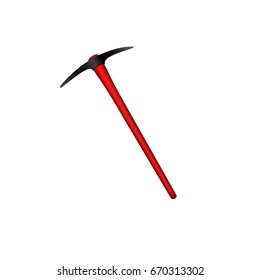Mattock in black design with red handle