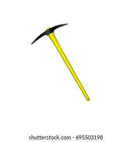 Mattock in black design with yellow handle