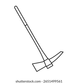 Mattock com ferramenta de mão de extremidade de separação como um vetor de contorno