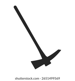 Mattock com ferramenta de mão de extremidade de escolha como um vetor de silhueta