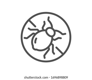 Mattress Bed Bugs Line Icon. Hypoallergenic Sign. Anti-allergic Symbol. Quality Design Element. Editable Stroke. Linear Style Bed Bugs Icon. Vector