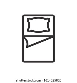 mattress bed pillow blanklet comfortable soft textile vector illustration linear design