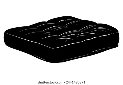 Colchón Cama Vector Negro Silueta.