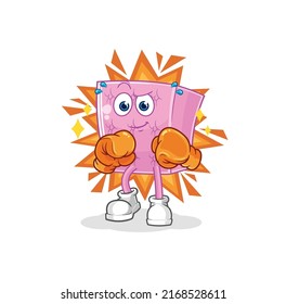 the mattress boxer character. cartoon mascot vector
