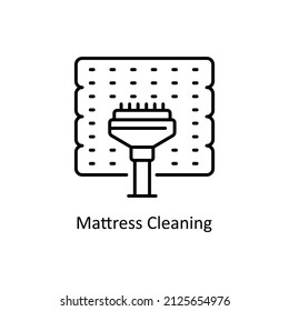Mattress Cleaning vector Outline icon for web isolated on white background EPS 10 file