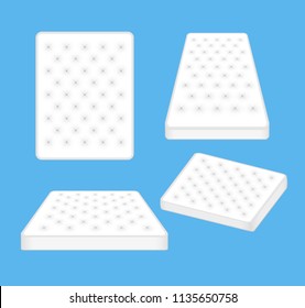 Mattress for comfortable sleep background. Modern soft foam mattress vector design concept illustration.