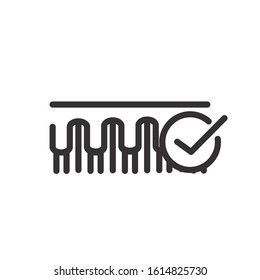 mattress comfortable soft textile check mark vector illustration linear design