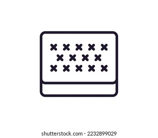 Mattress concept. Single premium editable stroke pictogram perfect for logos, mobile apps, online shops and web sites. Vector symbol isolated on white background. 