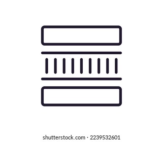 El concepto de colchón. Pictograma de infarto único editable de primera calidad perfecto para logotipos, aplicaciones móviles, tiendas en línea y sitios web. Símbolo vector aislado en fondo blanco. 