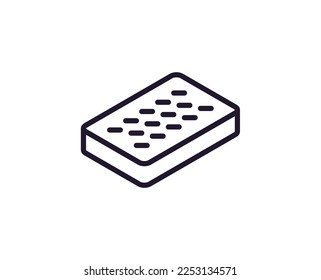 Mattress concept. Single premium editable stroke pictogram perfect for logos, mobile apps, online shops and web sites. Vector symbol isolated on white background. 