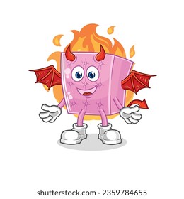 the mattress demon with wings character. cartoon mascot vector