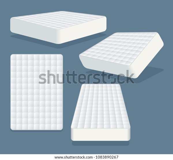Mattress in different positions. Modern\
orthopedic soft mattress for\
sleeping.