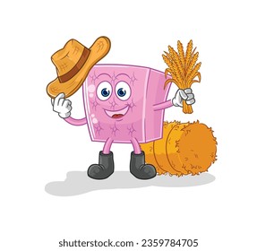 the mattress farmer mascot. cartoon vector