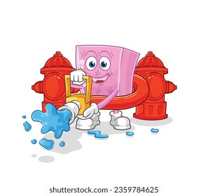 the mattress firefighter vector. cartoon character