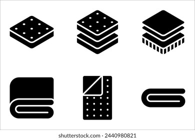 Mattress flat line icon set. Bedding sign. vector illustration on white background