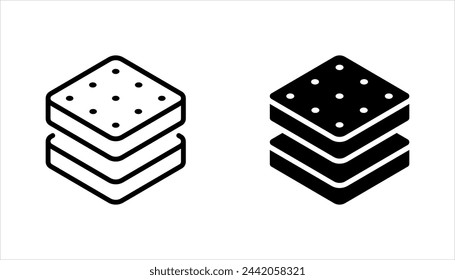 Mattress flat line icon set. Bedding sign. vector illustration on white background