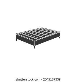 Mattress Foundation Icon Silhouette Illustration. Bed Base Vector Graphic Pictogram Symbol Clip Art. Doodle Sketch Black Sign.