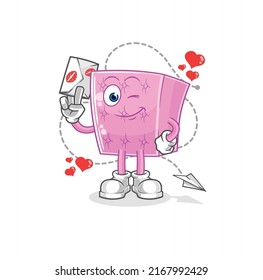 the mattress hold love letter illustration. character vector