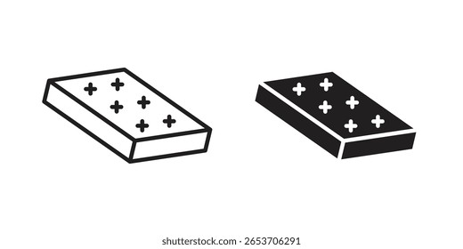 Matratzen-Symbol-Design-Element. Bearbeitbarer Strich. Vektorgrafik
