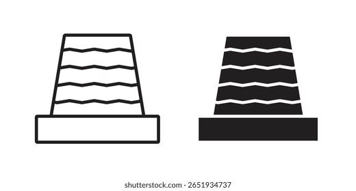 Mattress icon. Flat and stroke versions. Graphic elements.