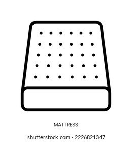 mattress icon. Line Art Style Design Isolated On White Background