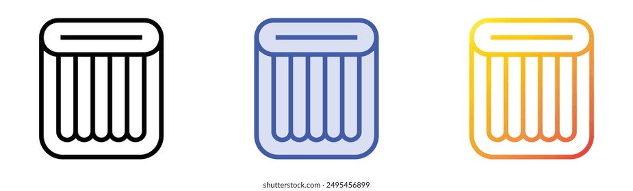 mattress icon. Linear, Blue Fill and Gradient Style Design Isolated On White Background