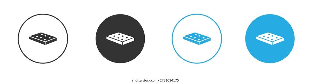 Conjunto de ícones de colchão. Conjunto de design gráfico de doodle plano sólido preto