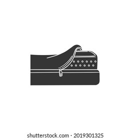 Mattress Icon Silhouette Illustration. Relax Furniture  Vector Graphic Pictogram Symbol Clip Art. Doodle Sketch Black Sign.