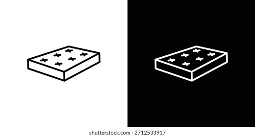 Icono de colchón. Símbolo plano simple. Ilustración de pictograma de contorno negro perfecto