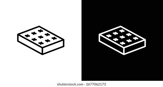Icono de colchón. Línea delgada simple, Vectores de contorno