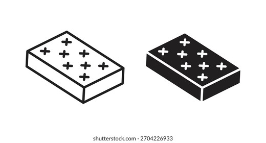 Icono del colchón en estilo delgado y plano.