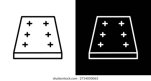 Icono del colchón en estilo delgado y plano.